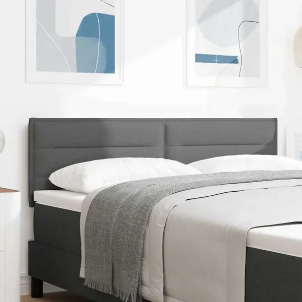 Tête de lit Gris foncé 144 cm tissu
