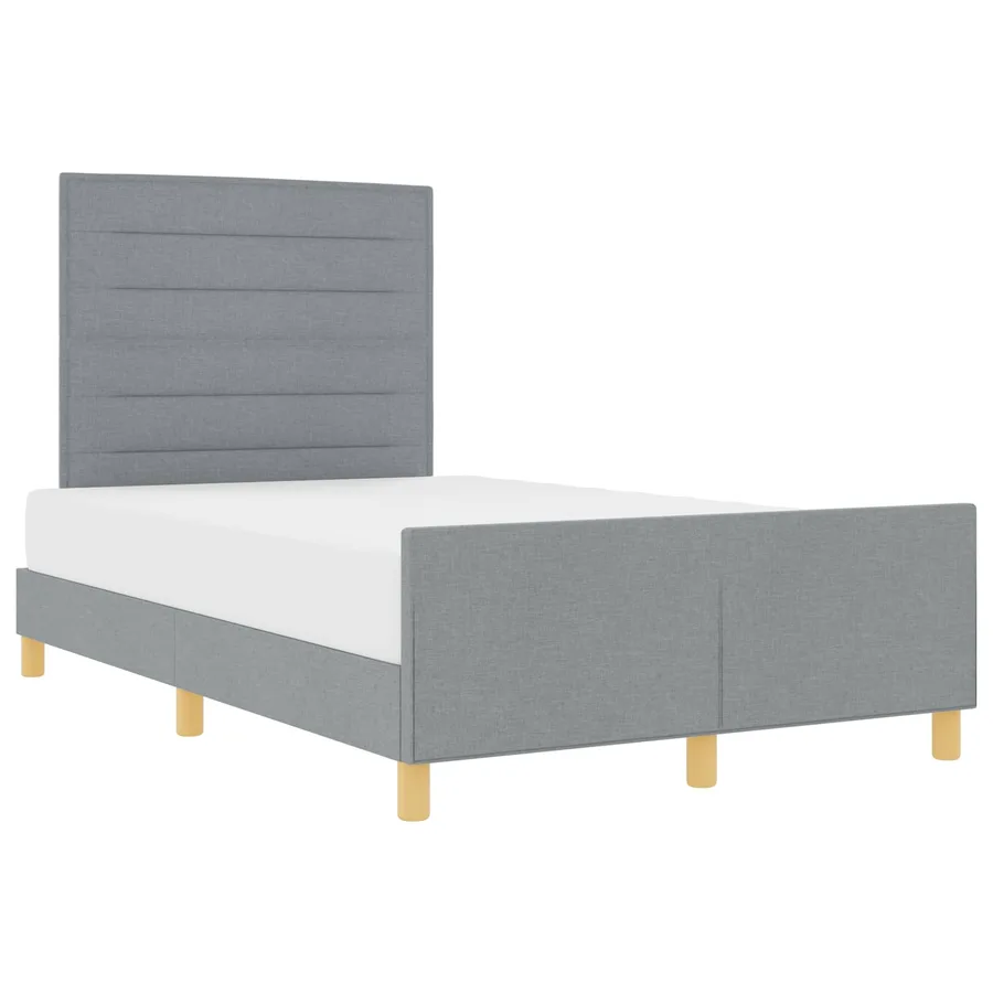 Cadre de lit avec tête de lit Gris clair 120 x 200 cm tissu - 2