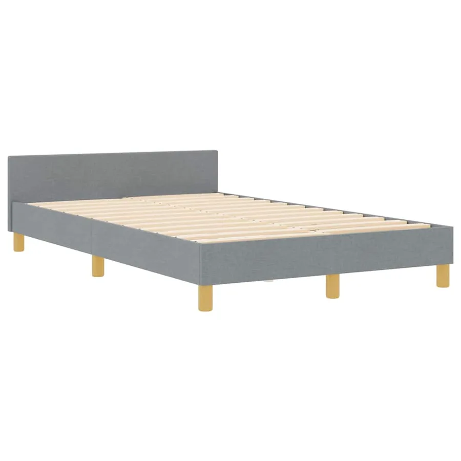 Cadre de lit avec tête de lit Gris clair 120 x 200 cm tissu - 5