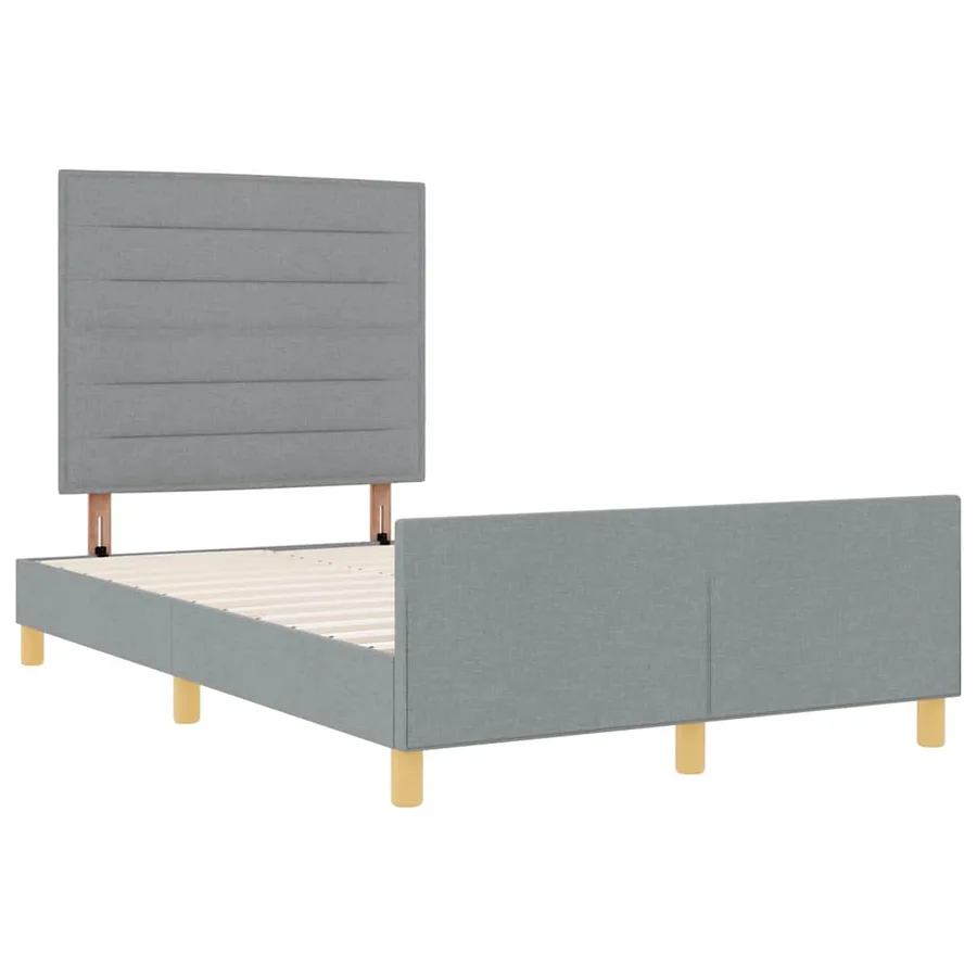 Cadre de lit avec tête de lit Gris clair 120 x 200 cm tissu - 6