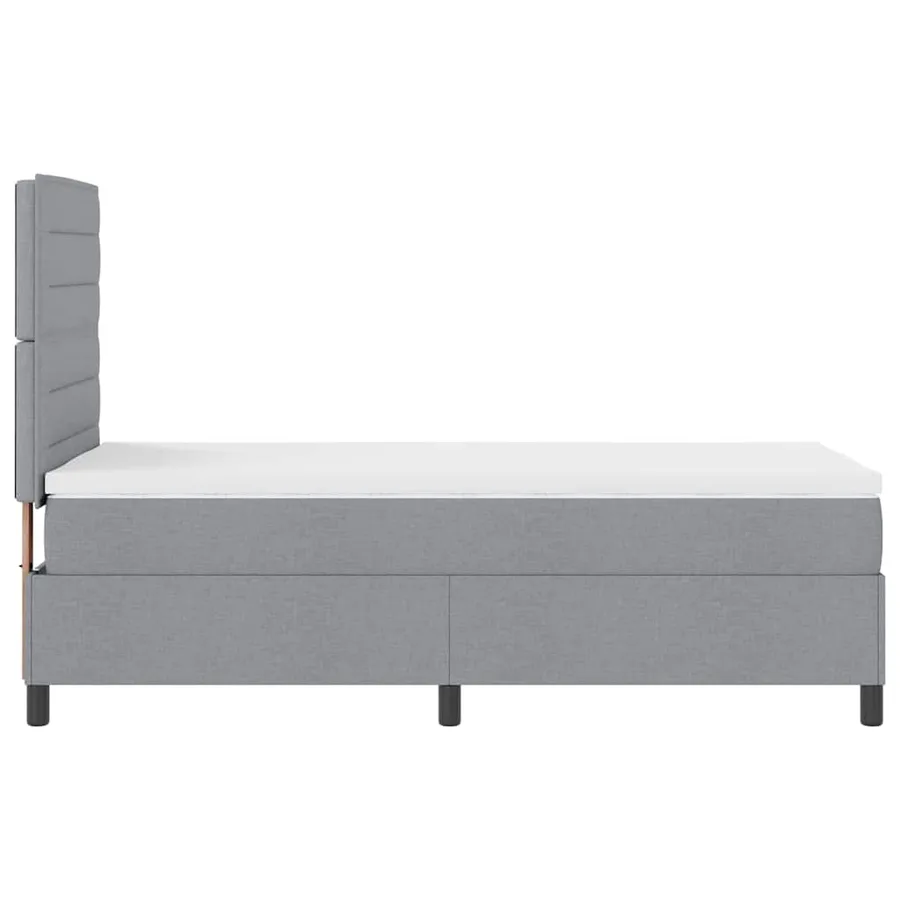 Lit à ressorts avec matelas Gris clair 100 x 200 cm tissu - 9