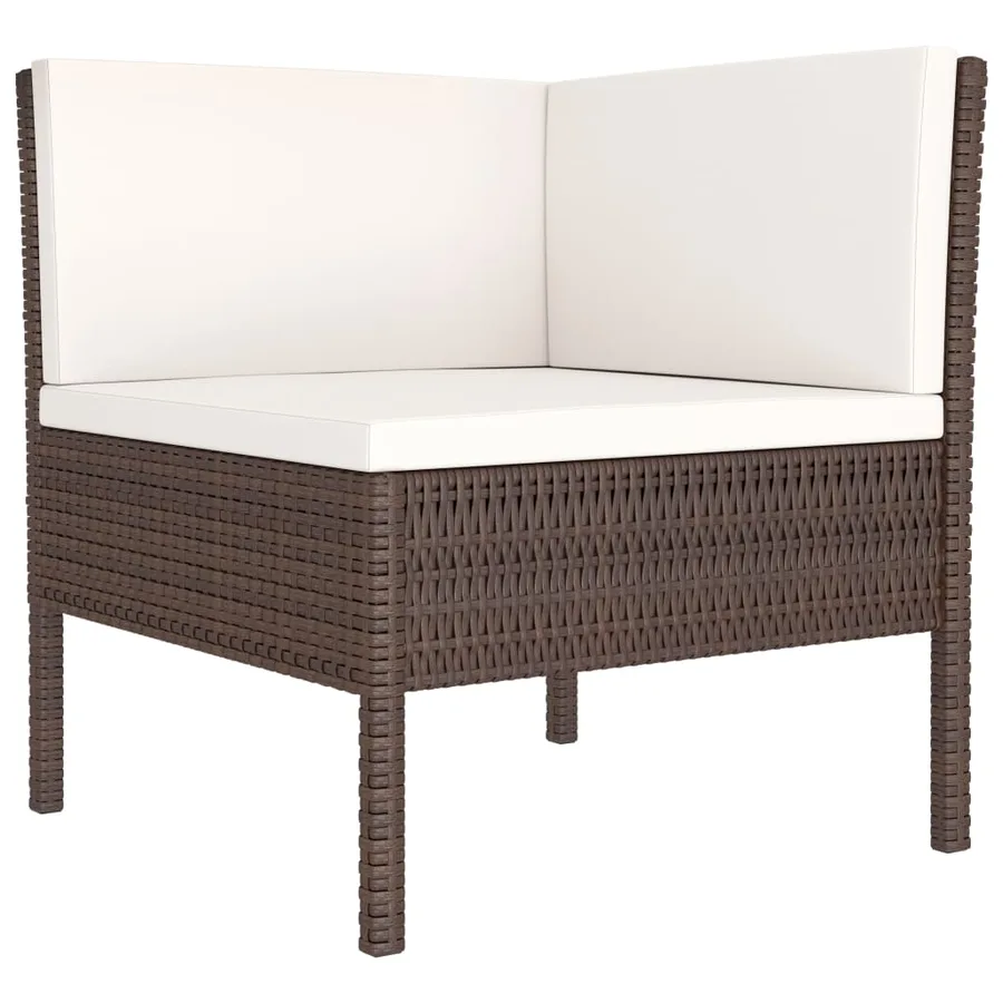 Salon de jardin 3 pcs avec coussins Résine tressée Marron - 3