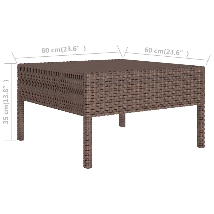 Salon de jardin 3 pcs avec coussins Résine tressée Marron - 8