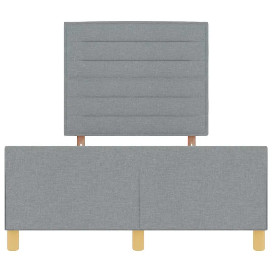 Cadre de lit avec tête de lit Gris clair 120 x 190 cm tissu - 7