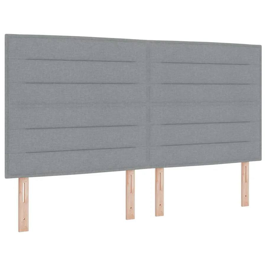 Lit à ressorts avec matelas Gris clair 200 x 200 cm tissu - 6