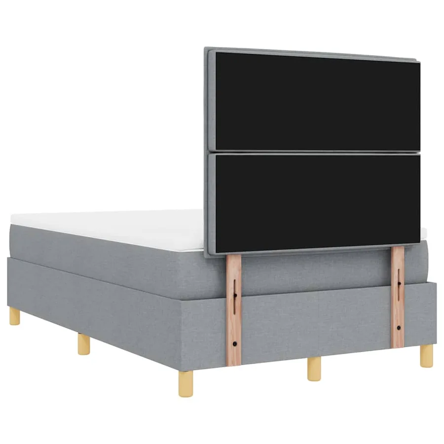 Lit à ressort LED avec matelas Gris clair 120 x 200 cm tissu - 8