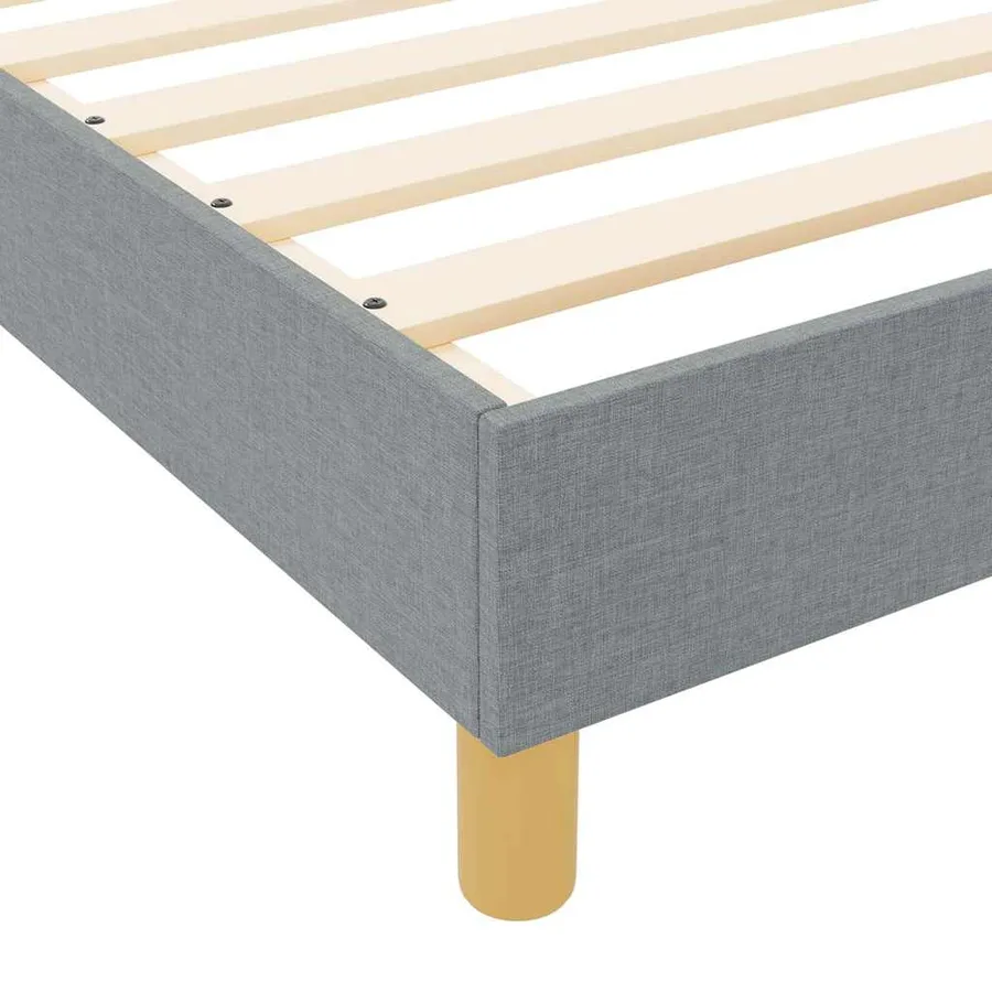 Cadre de lit avec tête de lit Gris clair 200 x 200 cm tissu - 11