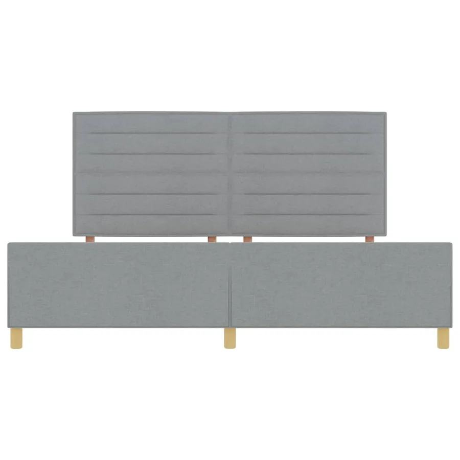 Cadre de lit avec tête de lit Gris clair 200 x 200 cm tissu - 7