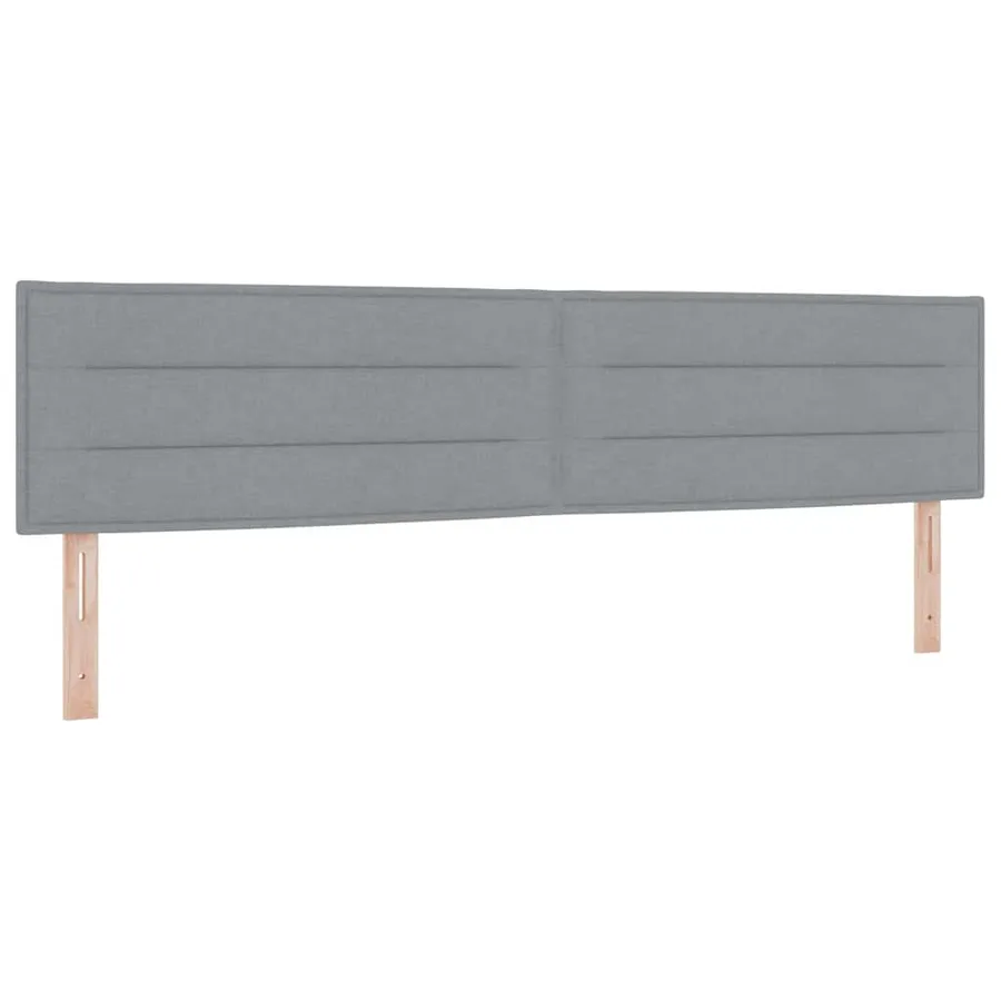 Lit à ressorts avec tête de lit Gris clair 200 x 200 cm tissu - 5