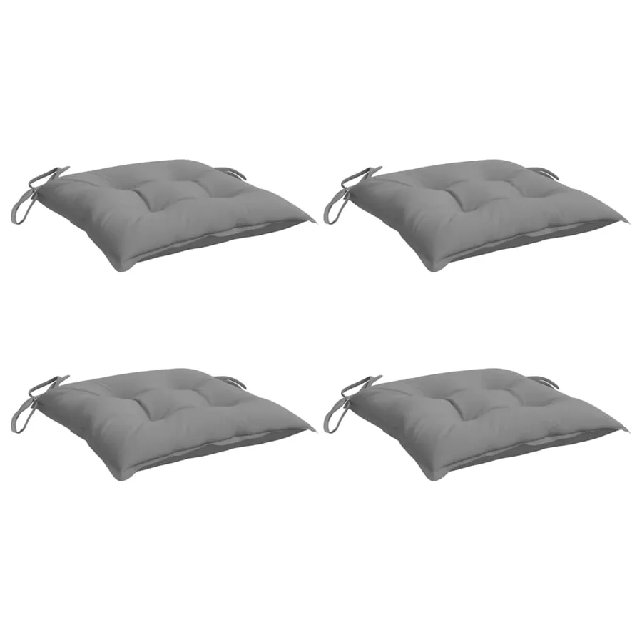 Coussins de chaise lot de 4 gris 40x40x7 cm tissu oxford - 3