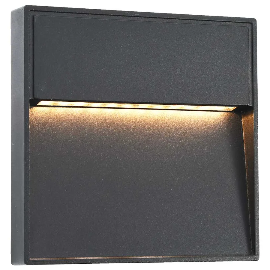 2 pcs Appliques murales LED d'extérieur 3 W Noir Carré - 2