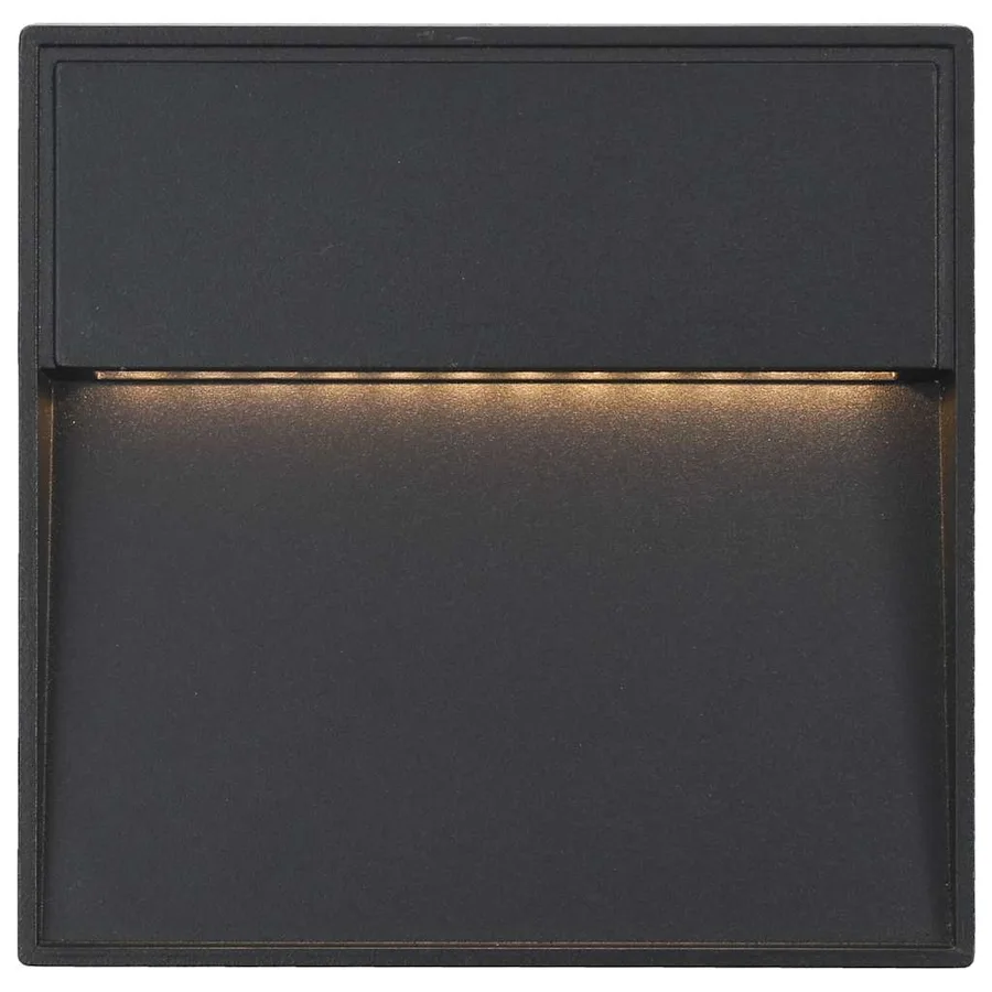 2 pcs Appliques murales LED d'extérieur 3 W Noir Carré - 4