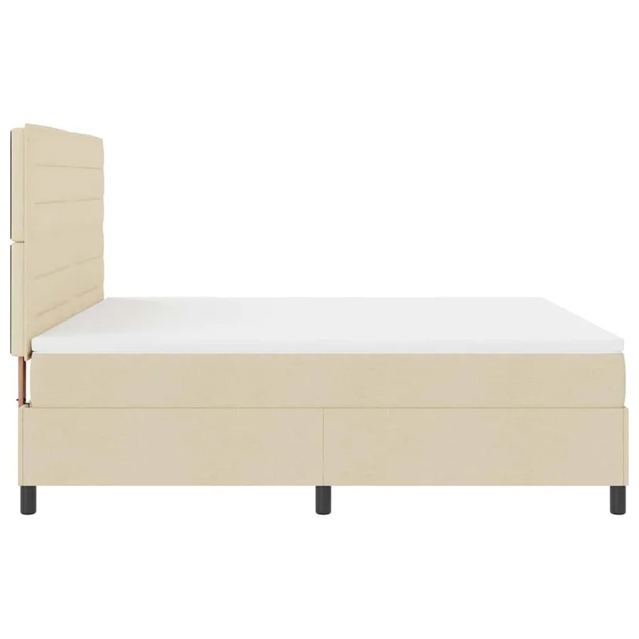 Lit à ressorts avec matelas avec LED Crème 180 x 200 cm tissu - 9