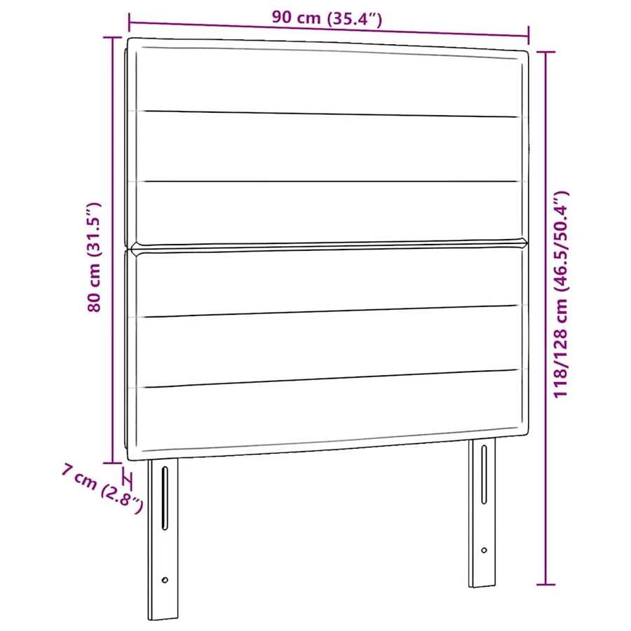Tête de lit Crème 90 cm tissu - 9