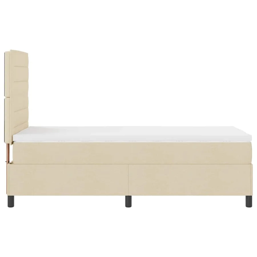 Lit à ressorts avec matelas avec LED Crème 90 x 200 cm tissu - 9