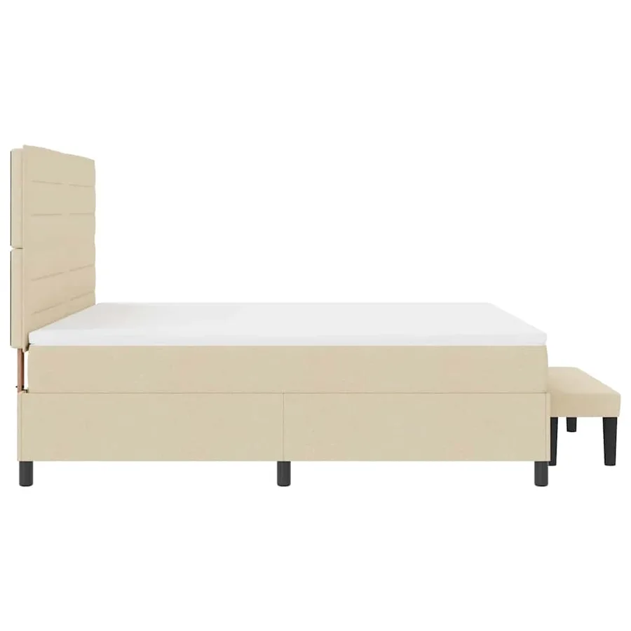 Lit à ressorts avec coussin Crème 180 x 200 cm tissu - 9