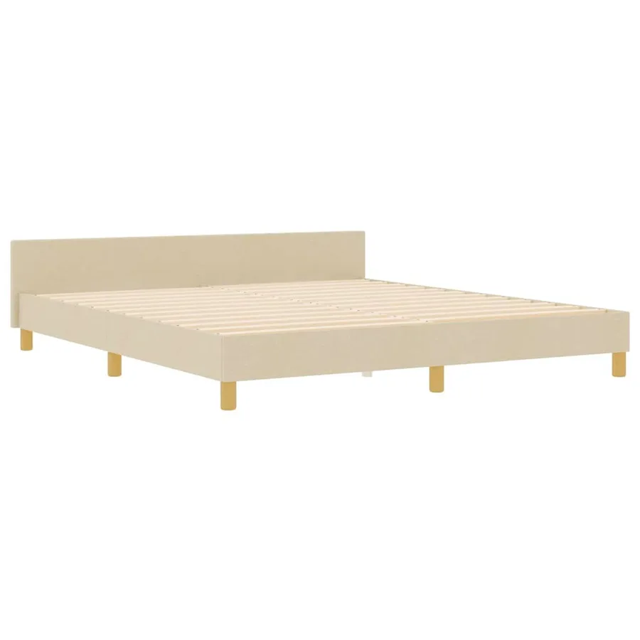 Cadre de lit avec tête de lit Crème 180 x 200 cm tissu - 4