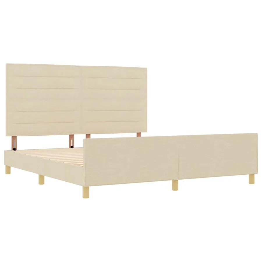 Cadre de lit avec tête de lit Crème 180 x 200 cm tissu - 5