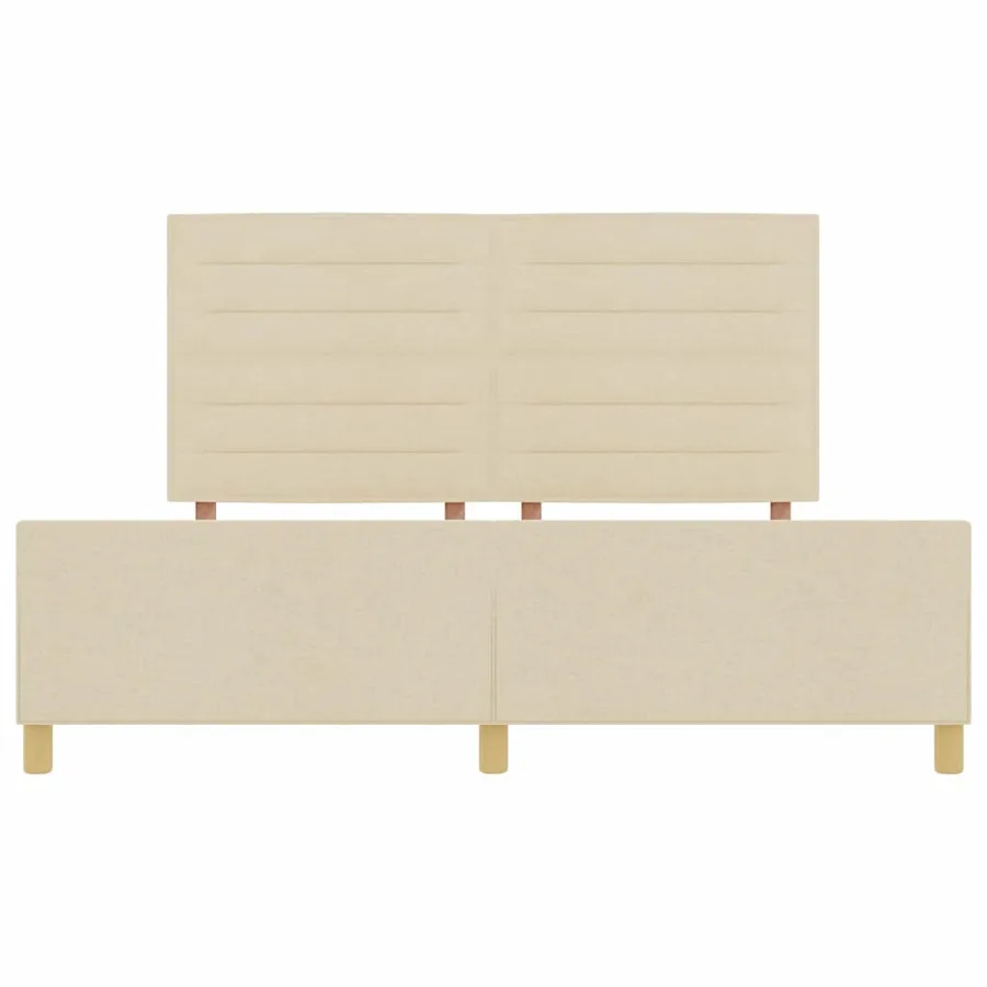 Cadre de lit avec tête de lit Crème 180 x 200 cm tissu - 7