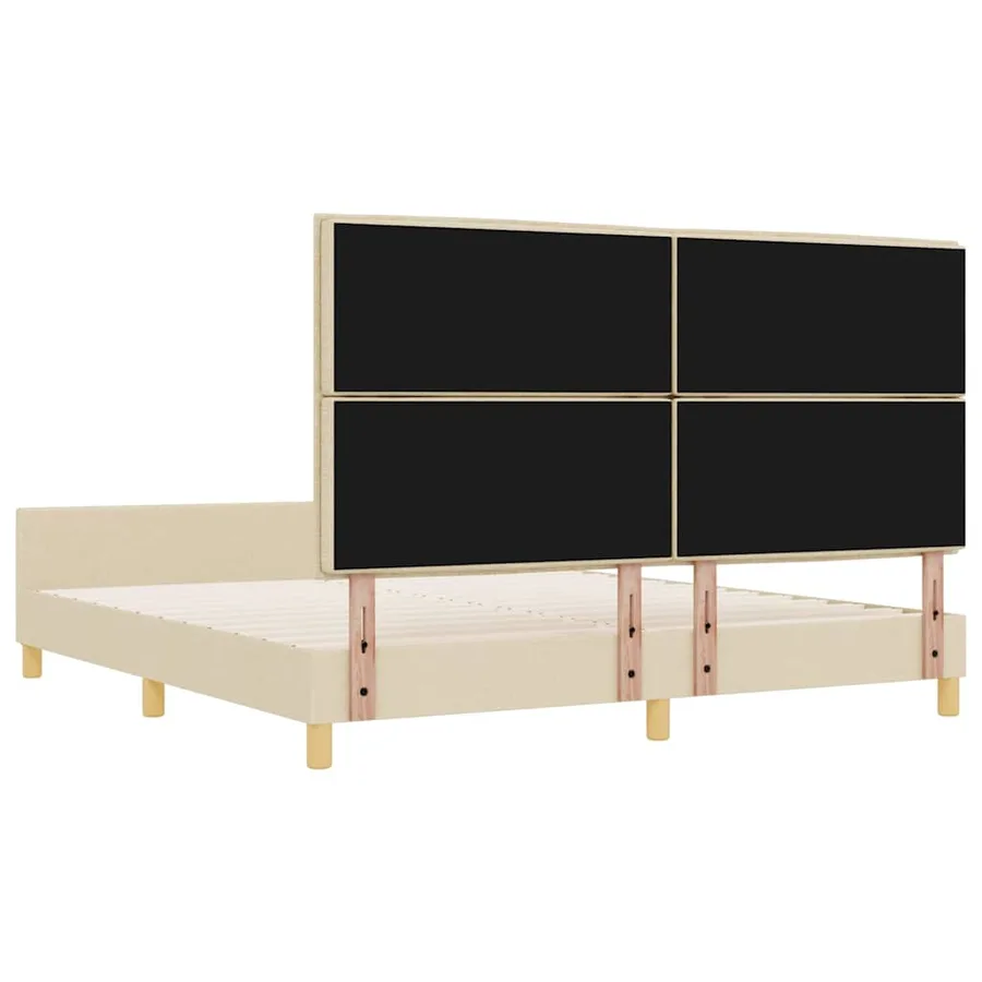 Cadre de lit avec tête de lit Crème 180 x 200 cm tissu - 9