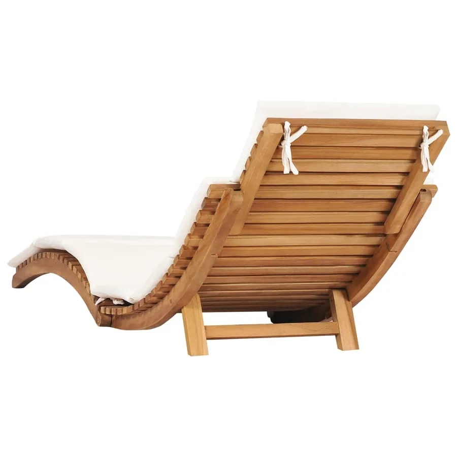 Chaises longues lot de 2 avec coussins Bois massif de teck - 7