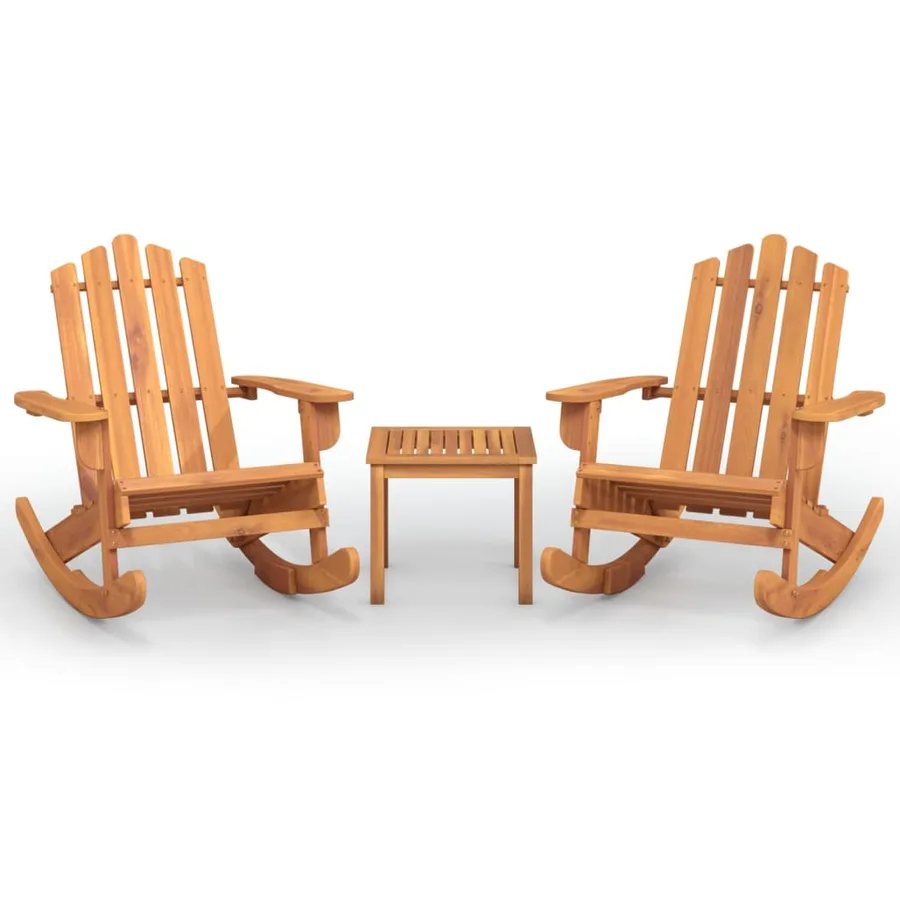 Ensemble de salon de jardin Adirondack 3 pcs bois acacia solide - 2
