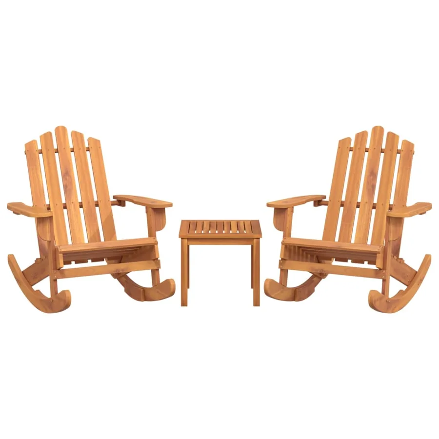 Ensemble de salon de jardin Adirondack 3 pcs bois acacia solide - 3