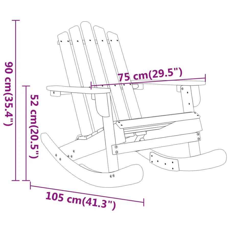Ensemble de salon de jardin Adirondack 3 pcs bois acacia solide - 6