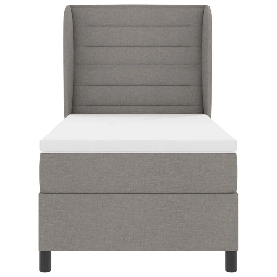 Lit à ressorts avec matelas Taupe 100 x 200 cm tissu - 7