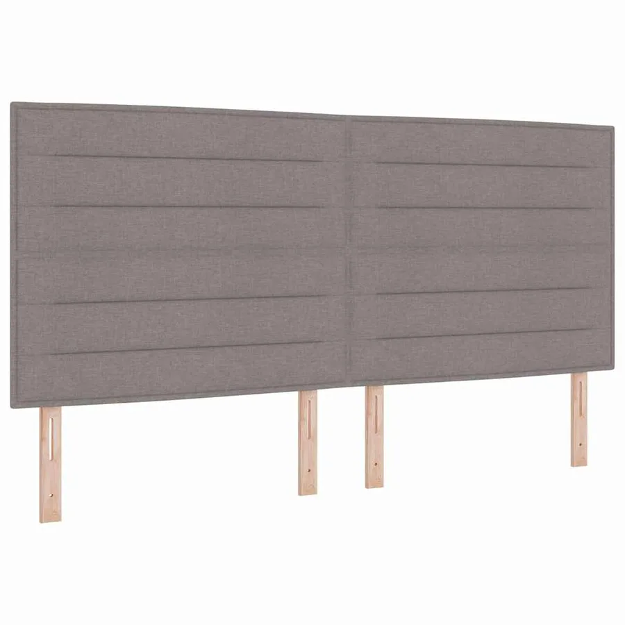 Lit à ressorts avec matelas Taupe 200 x 200 cm tissu - 4
