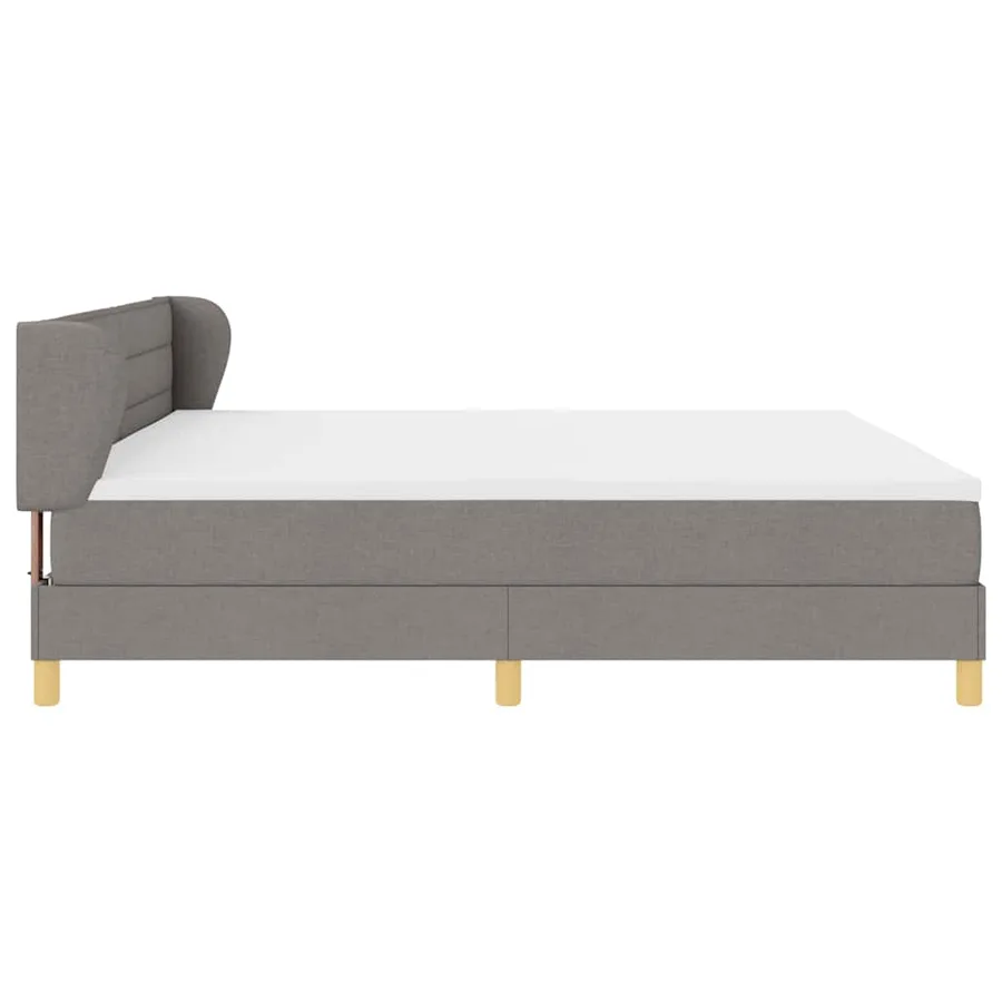 Lit à ressorts avec matelas Taupe 200 x 200 cm tissu - 7
