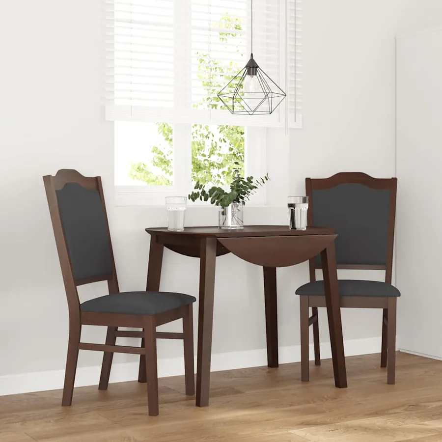 Chaises de salle à manger avec coussins (2 pcs) bois massif marron caoutchouc