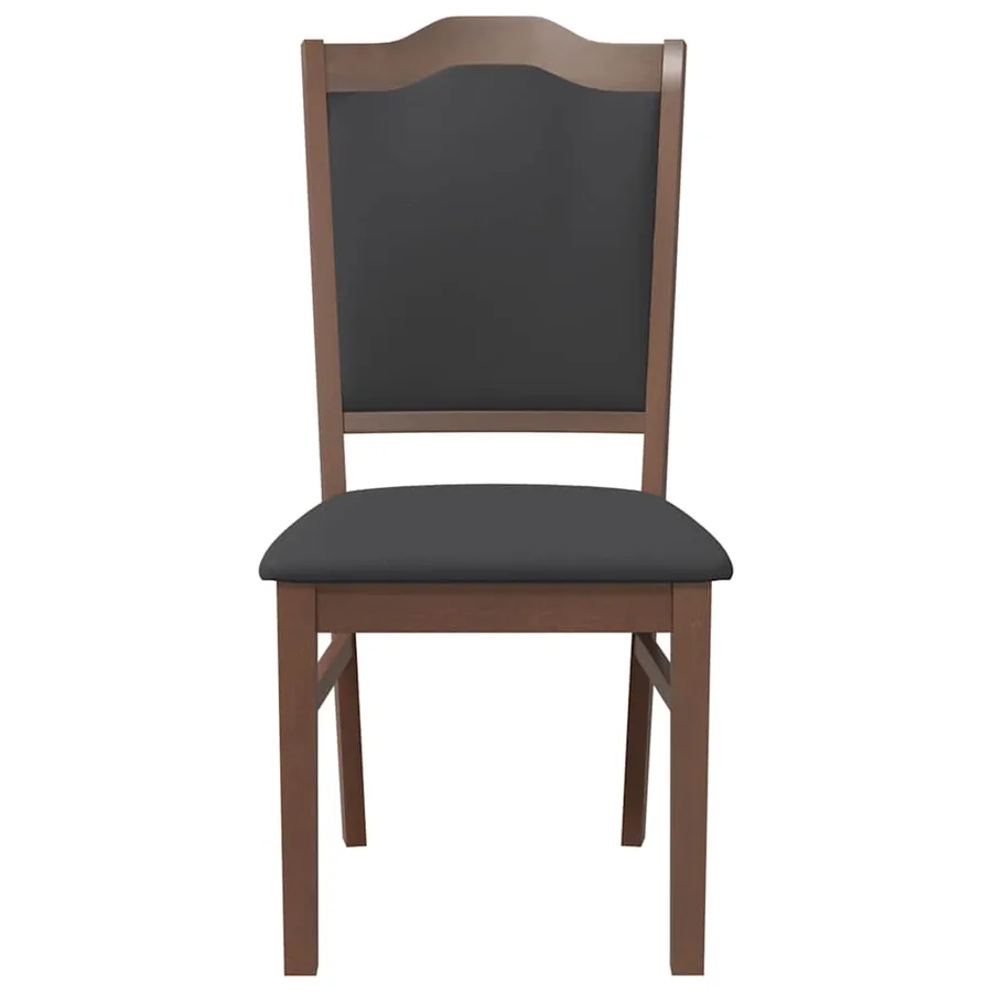 Chaises de salle à manger avec coussins (2 pcs) bois massif marron caoutchouc - 5