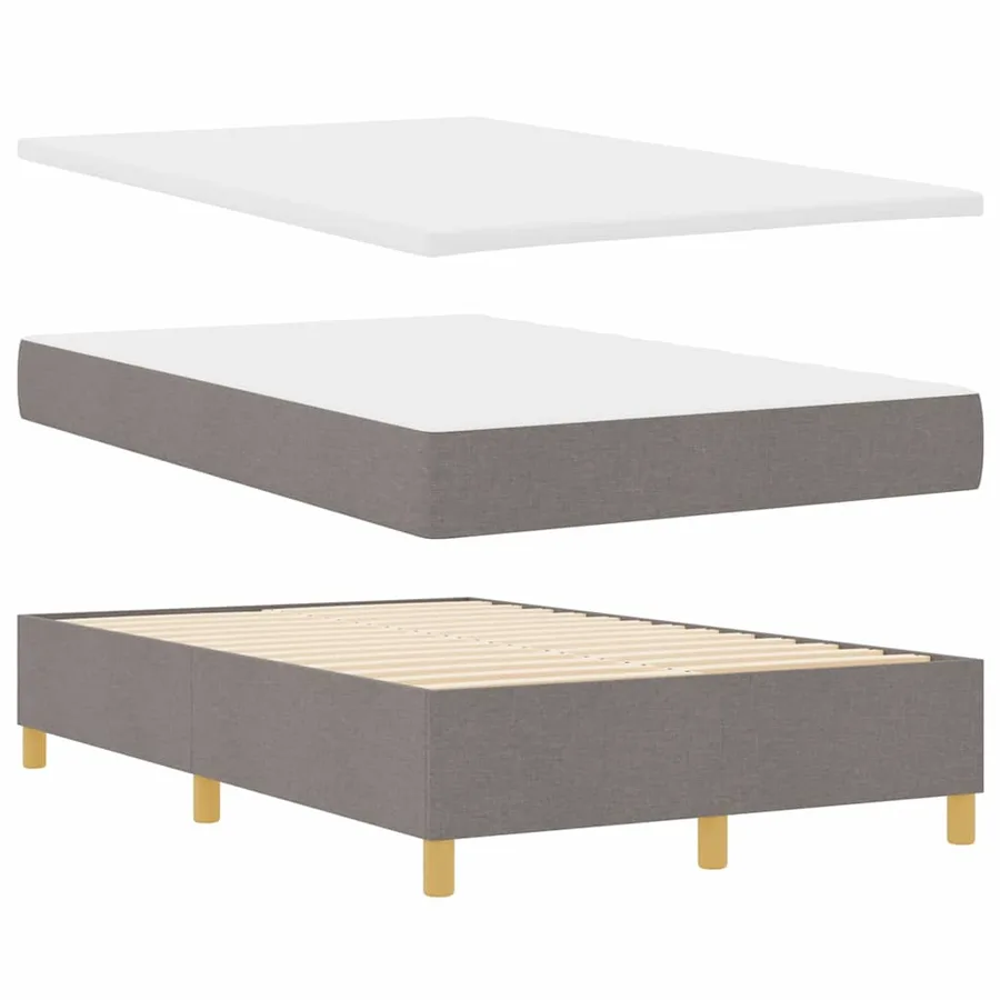 Lit à ressorts avec matelas Taupe 120 x 200 cm tissu - 6