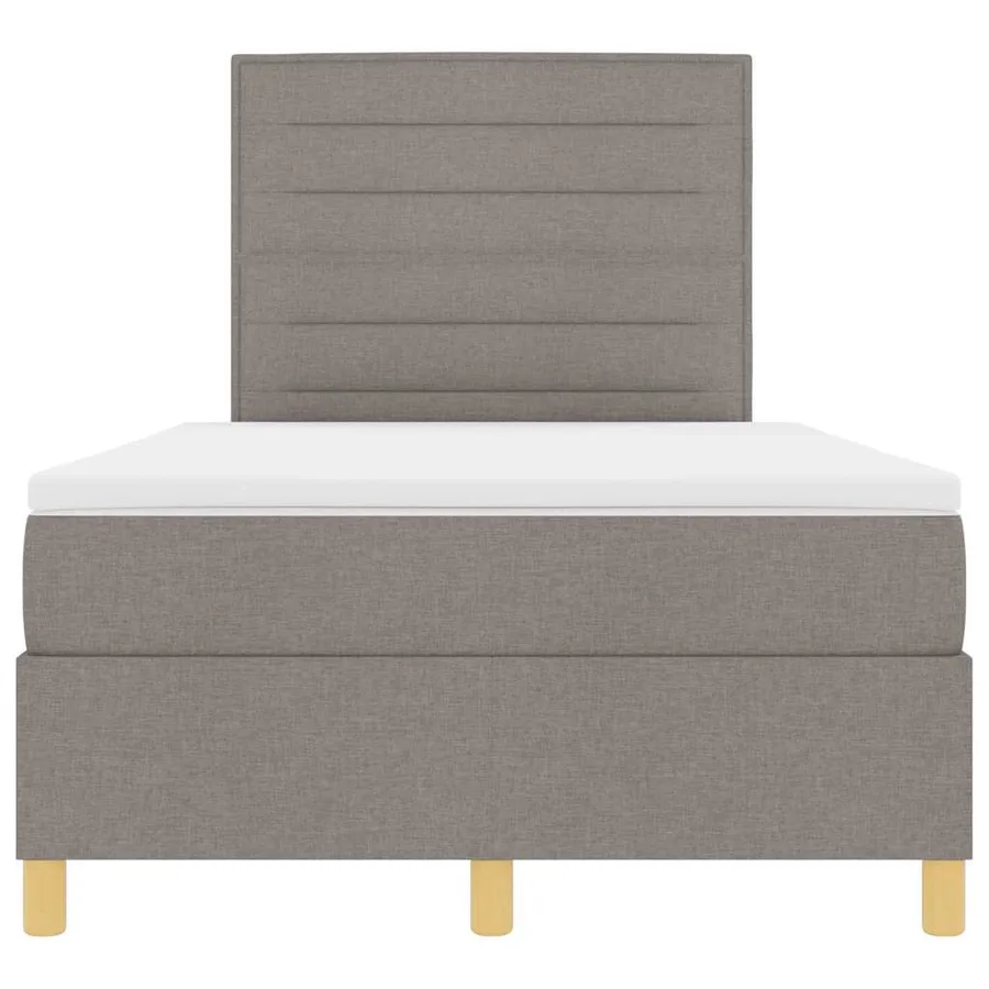 Lit à ressorts avec matelas Taupe 120 x 200 cm tissu - 7