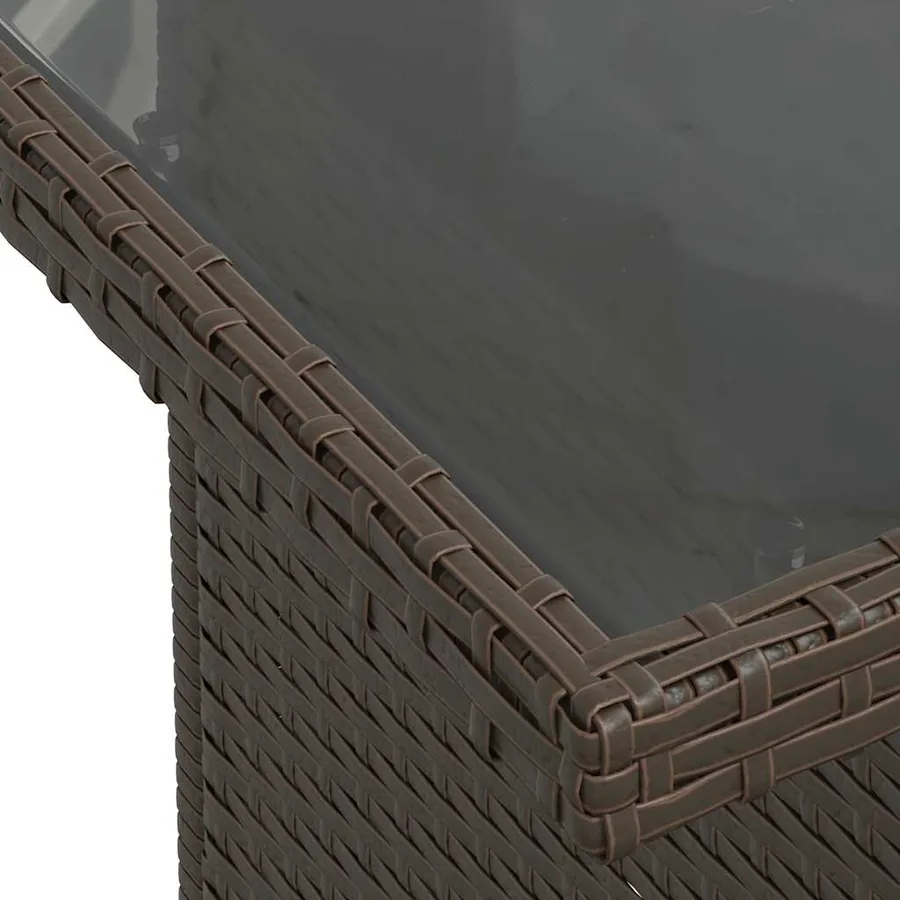 Salon de jardin avec coussins 6pcs marron résine tressée acacia - 12