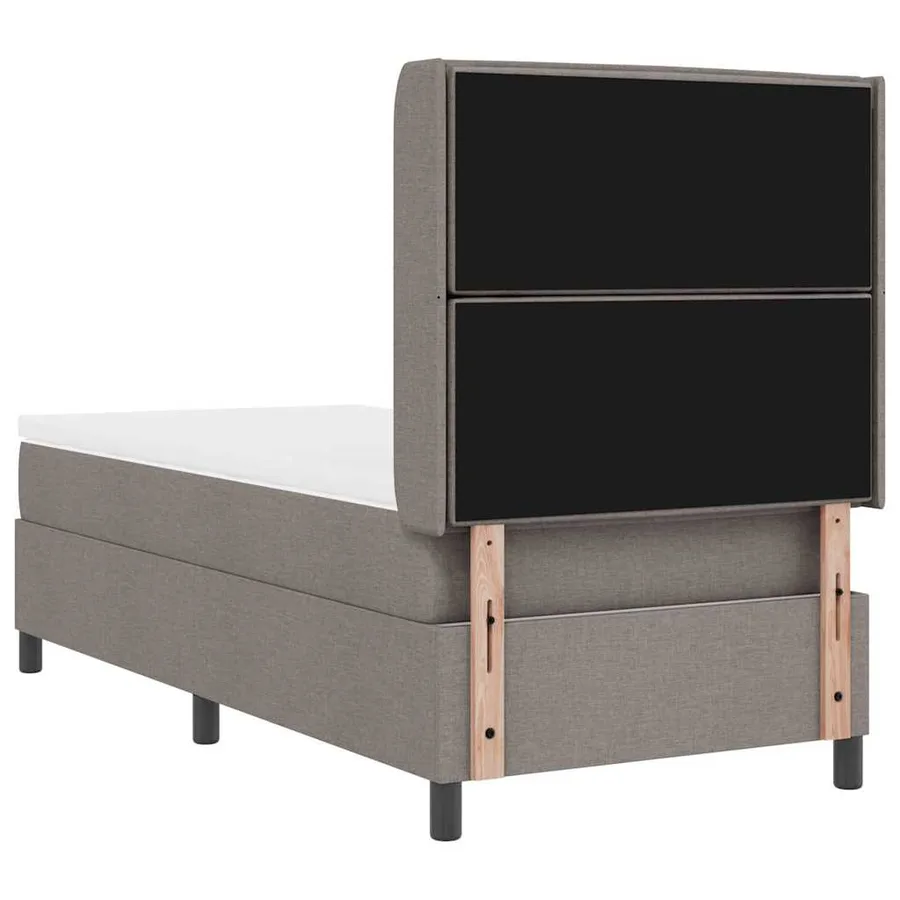 Lit à ressort LED avec matelas Taupe 100 x 200 cm tissu - 10