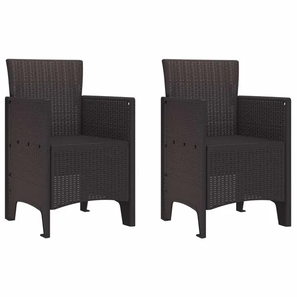 Chaise de jardin 2 pcs Marron 53 x 49 x 85 cm Polypropylène
