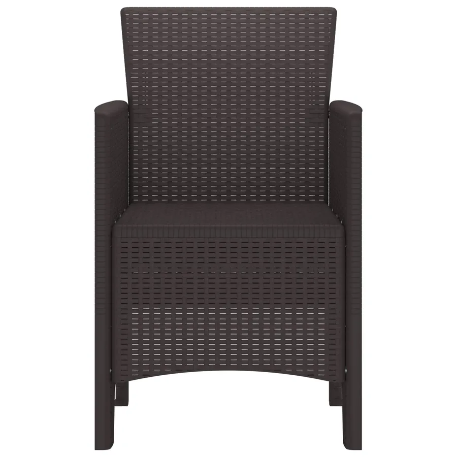 Chaise de jardin 2 pcs Marron 53 x 49 x 85 cm Polypropylène - 3