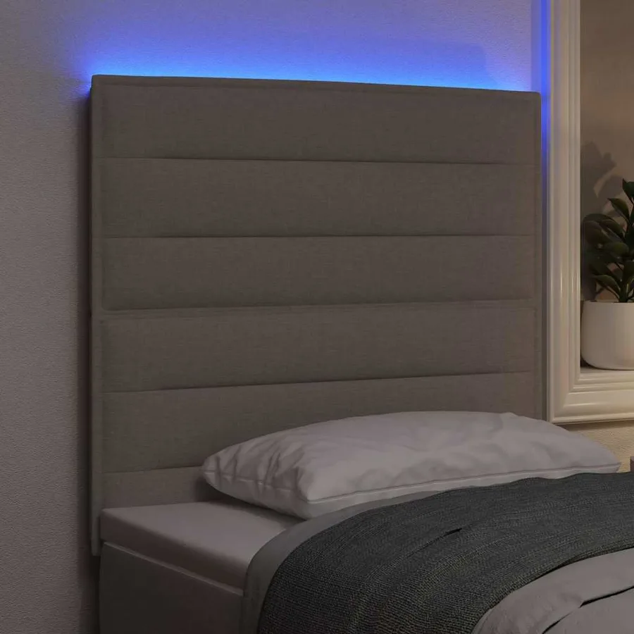 Tête de lit LED avec bandes LED Taupe 100 cm tissu - 4