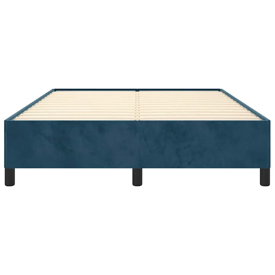 Cadre de lit sans matelas bleu foncé 140x200 cm velours - 5