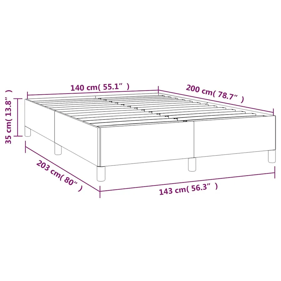 Cadre de lit sans matelas bleu foncé 140x200 cm velours - 9