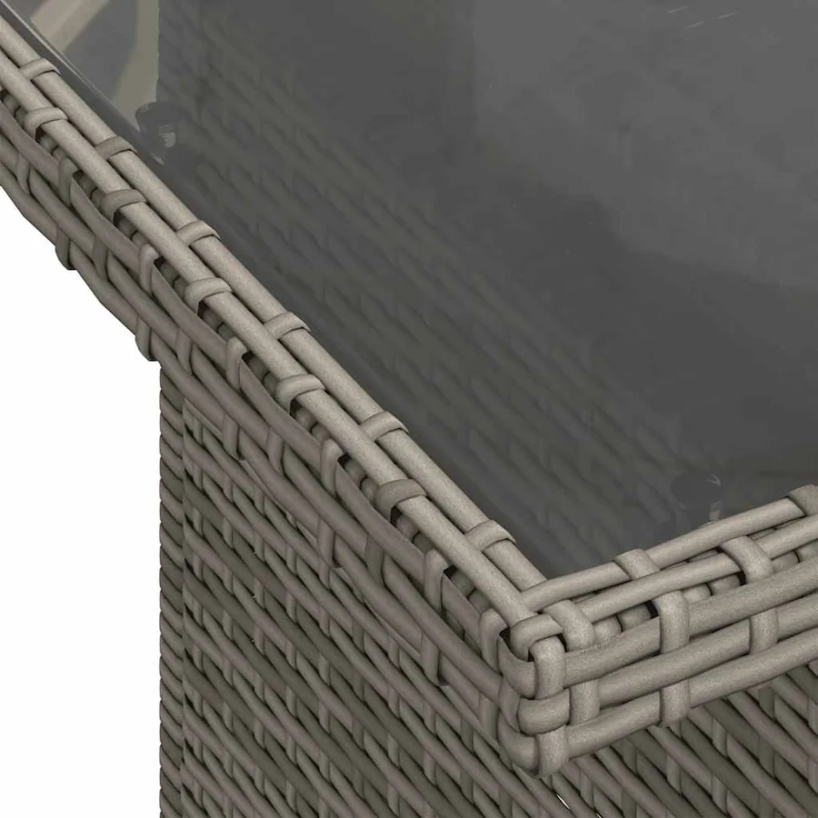Ensemble de canapé de jardin 9 pcs avec coussins gris résine tressée - 11