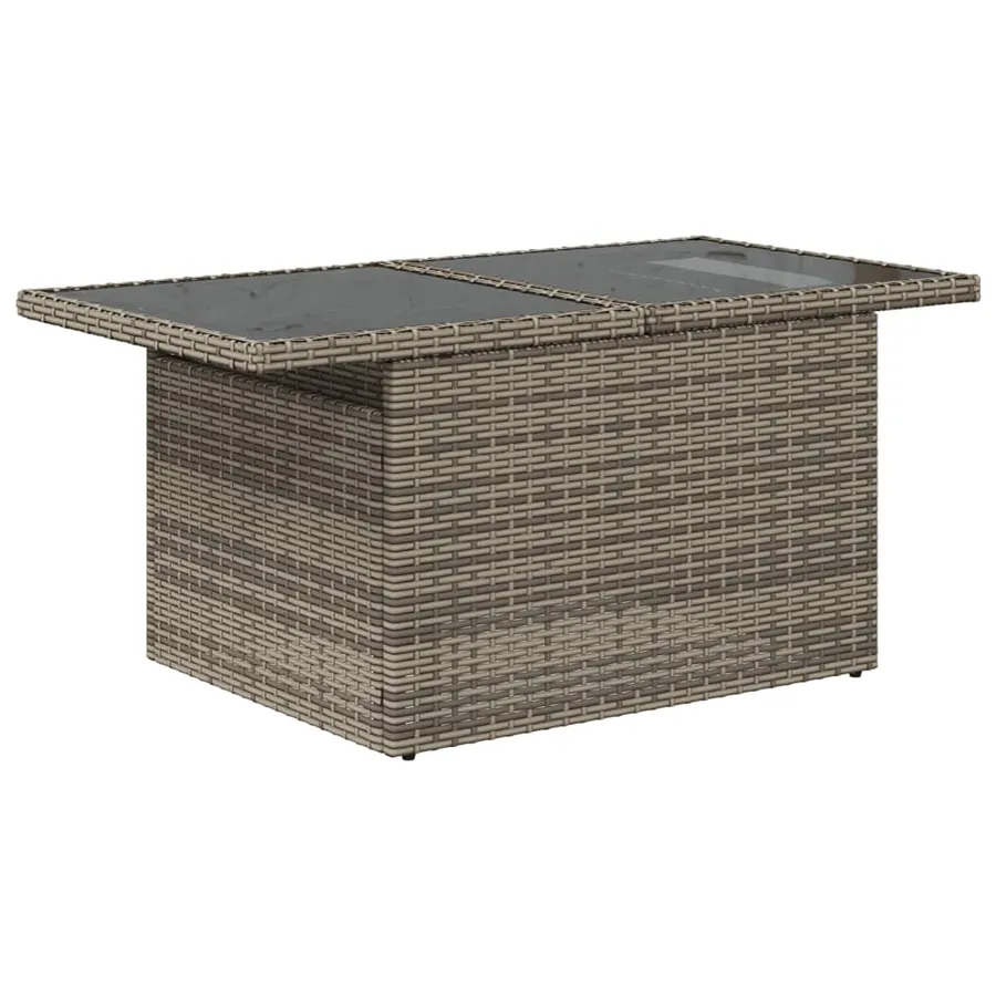 Ensemble de canapé de jardin 7 pcs avec coussins gris résine tressée - 5