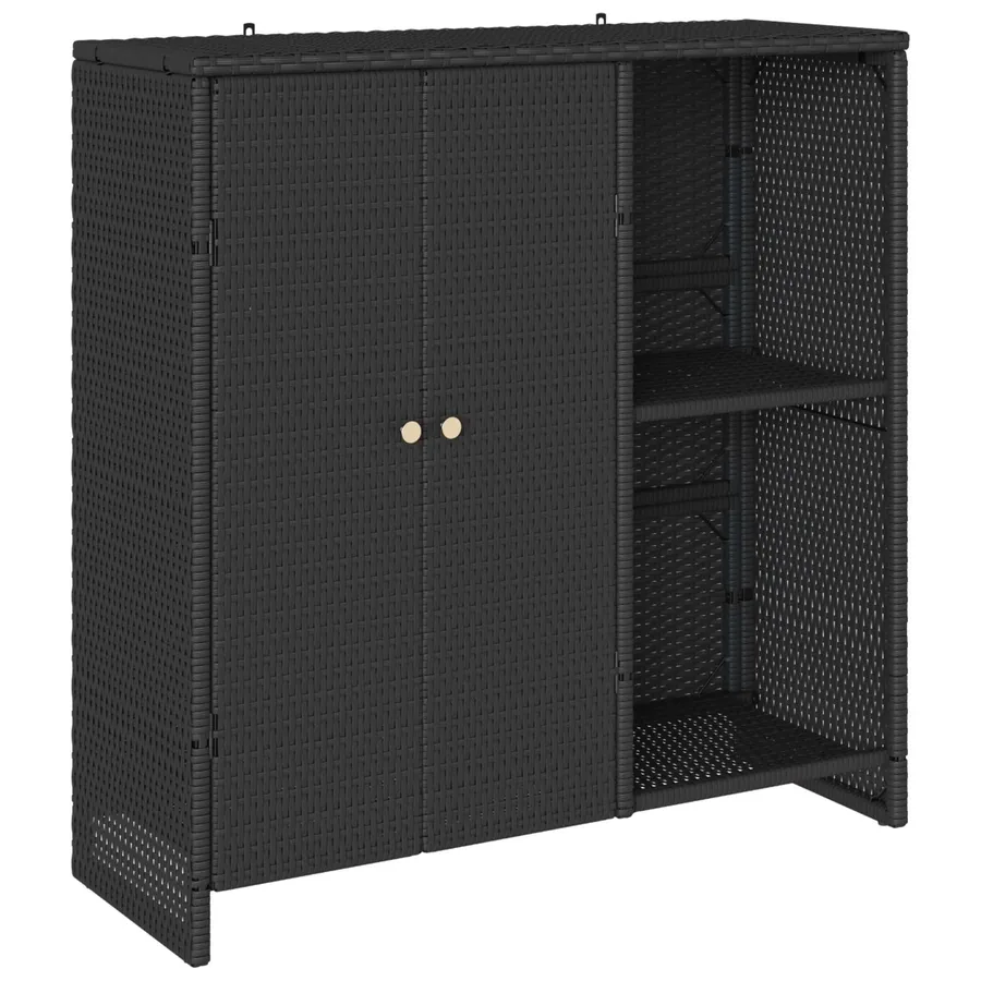 Armoire de rangement avec étagère Noir 100 x 36 x 102 cm Rotin - 2