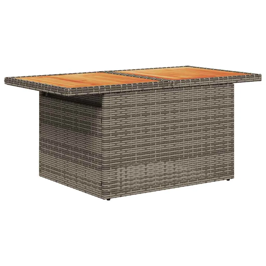 Salon de jardin 9 pcs avec coussins gris résine tressée - 6