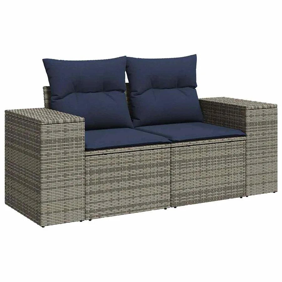 Ensemble de canapés de jardin 11 pcs et coussins rotin acacia - 3