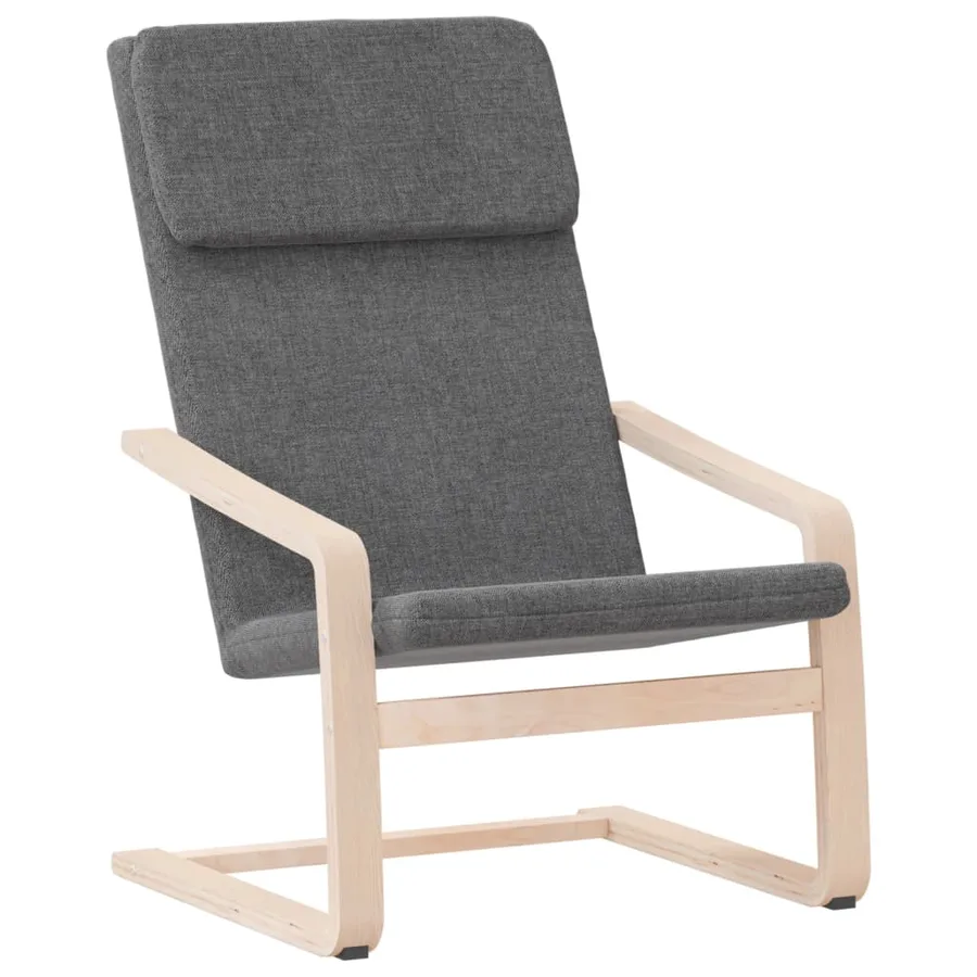 Chaise de relaxation Gris foncé Tissu - 2
