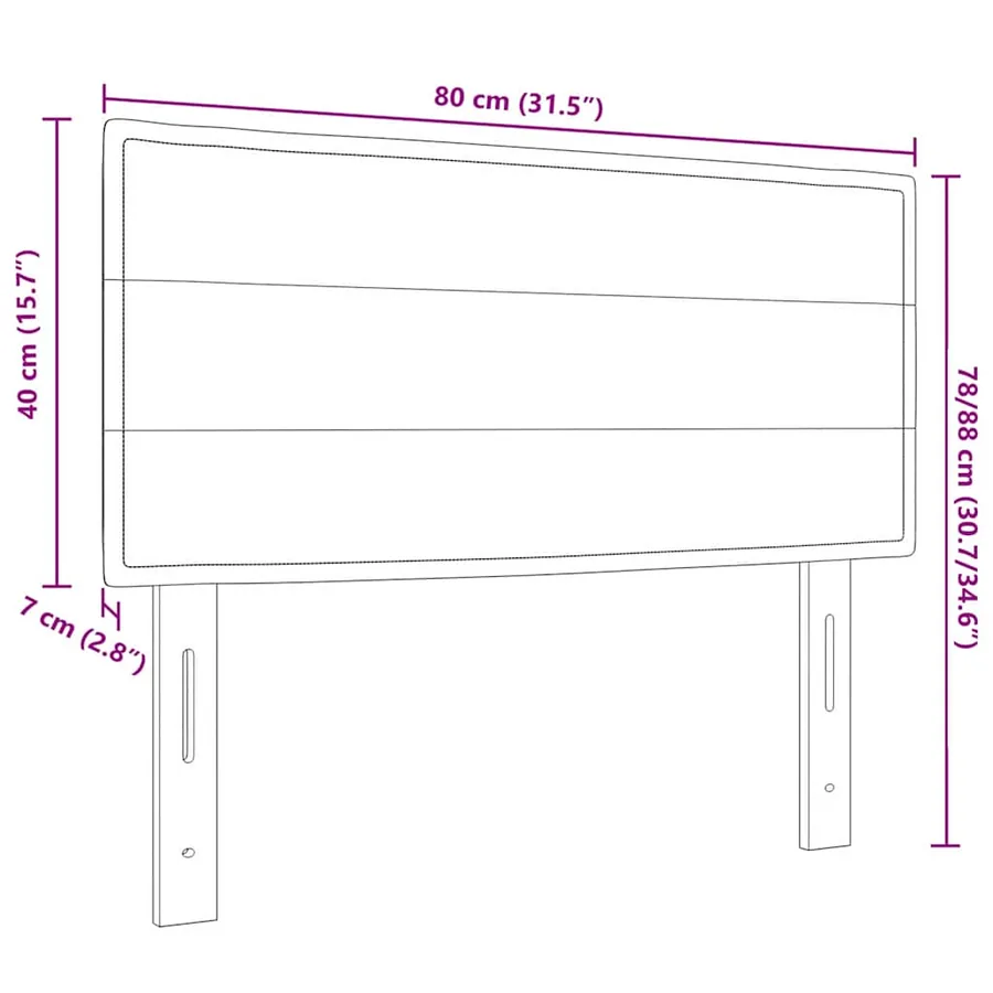 Tête de lit Crème 80 cm tissu - 9