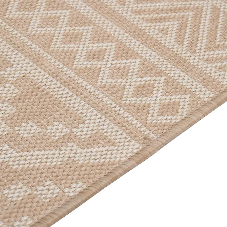Tapis à tissage plat d'extérieur 200x280 cm Rayures brunes - 4